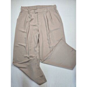 A New Day Womens Wide Leg Beige Pleated Trousers Size 17 Elastic Waist